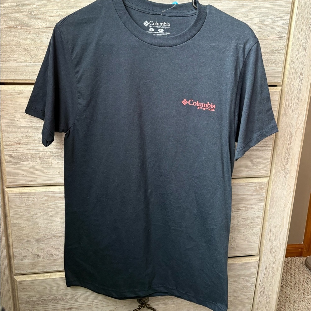 Columbia Men's Black Tee with Red Logo